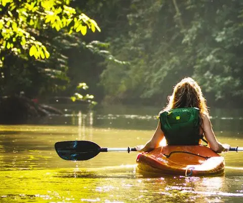 Woman Kayaking in Drake Bay, Costa Rica
