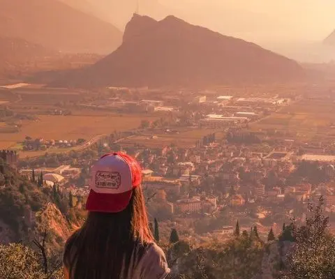 person in italy at golden hour