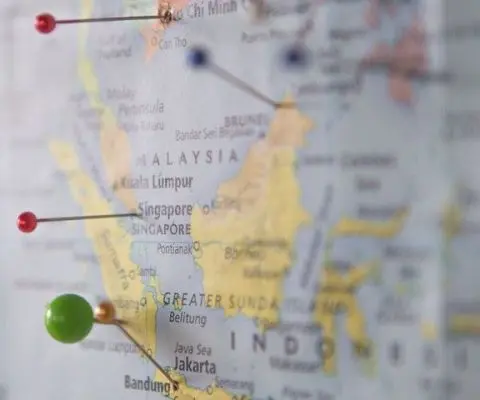 world map with push pins