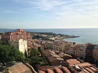 Aerial view of traditional buildings in Spain