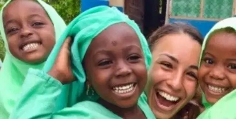 GoEco intern with kids