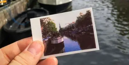 polaroid of amsterdam canals