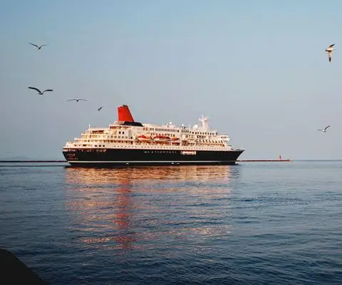 cruiseliner off the coast of Japan
